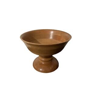 Hand Turned Wooden Mid Century Pedestal Bowl Fruit Centerpiece Charles Watson